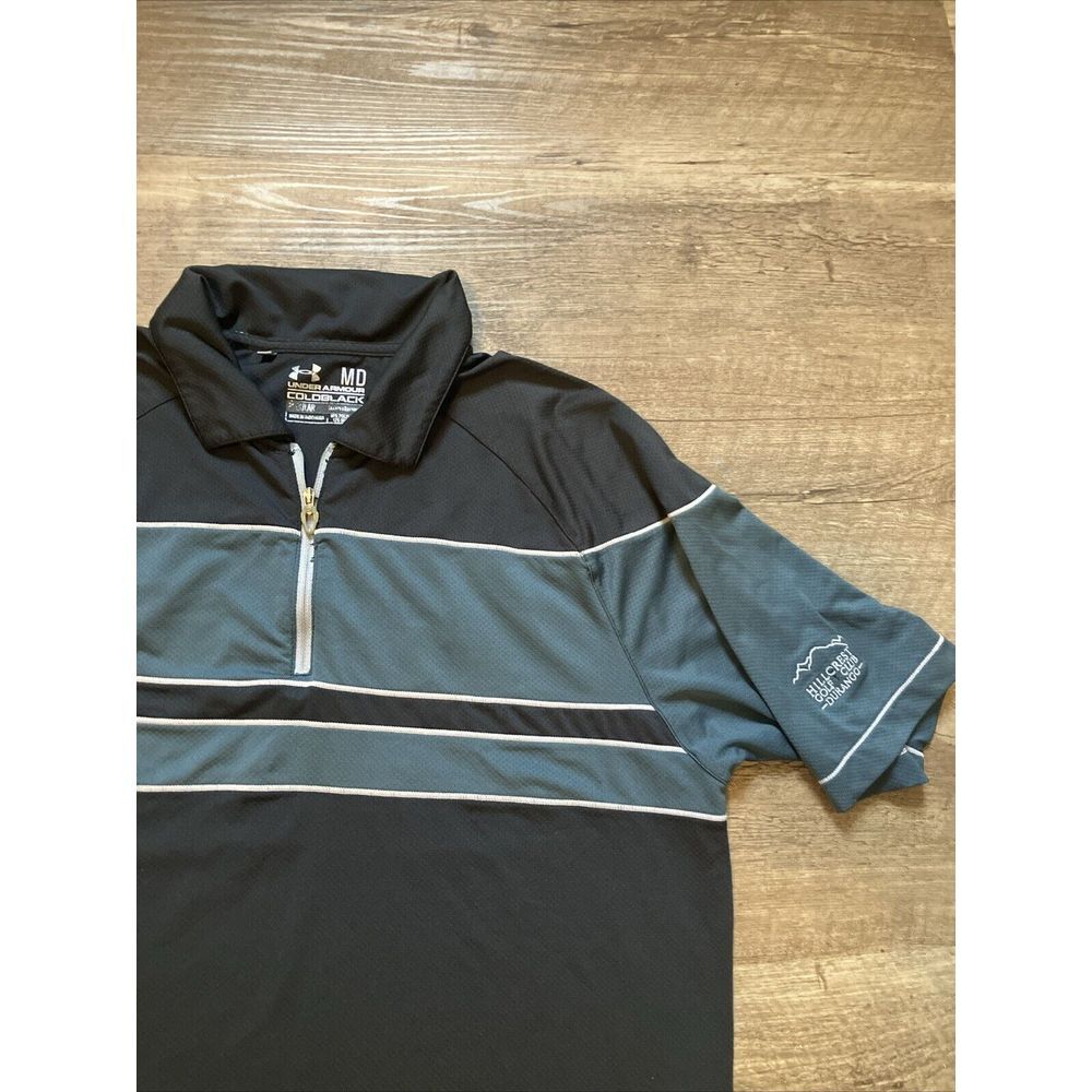 Under Armour Mens Coldblack Quarter Zip Golf Polo Shirt Hillcrest Durango MD